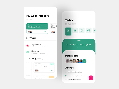 My Appointments UI for Doctor animation app appointment calendar doctor gradient interaction motion graphics schedule ui uiux ux