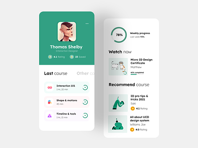 Online learning app for designers