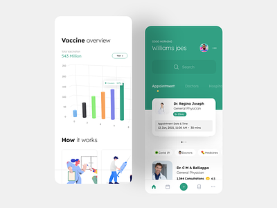 Vaccine app / doctor app app gradient interaction interaction design medical app ui ux vaccine vaccine app