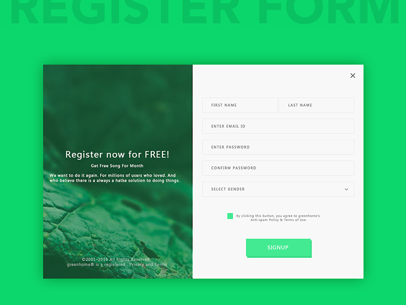 Register Form Ux