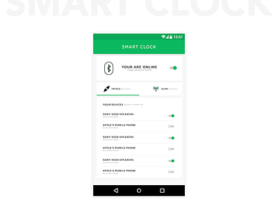 Samart App For Clock android app clock design green material remote smart ux