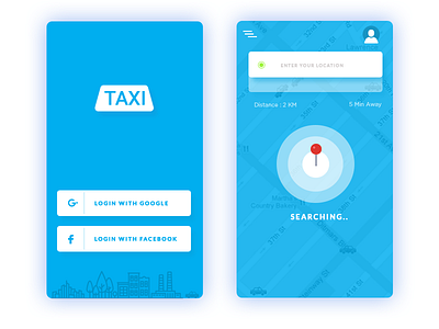 Taxi Login Screen driver app login searching taxi app