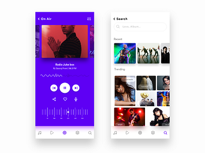 Radio App UI/UX app cd fm gradient listen music player radio song ui ux