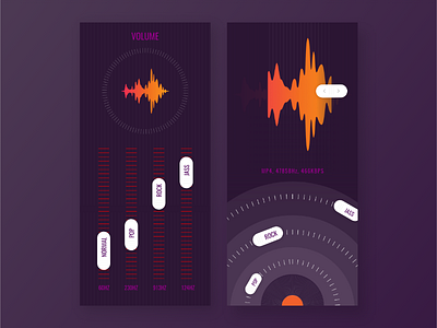 Music Equalizer UI app control cut equalizer gradient music ui ux