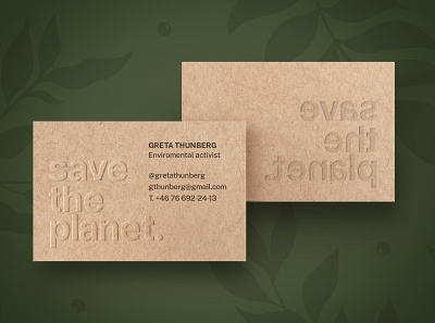 Business card for Greta Thunberg branding businesscard card eco eco friendly