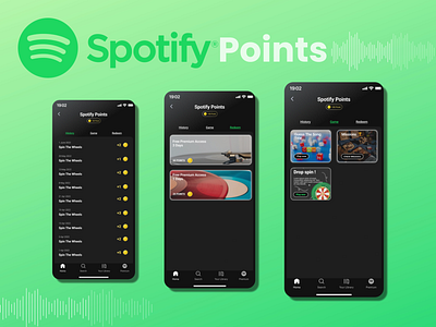 Spotify Points - Spotify Loyalty Program app branding design graphic design spotify ui ux