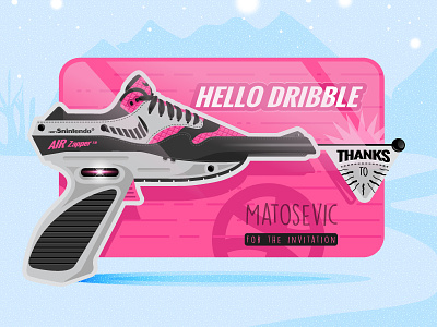 Hello Driblle This is my First Shot debuts illustration players shot sneakers welcome