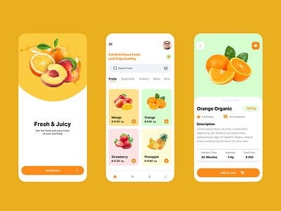 Fruit App branding brochure design business card corporate flyer figma design food app fruit app fruit app design fruits aplication graphic design mobile app ui user interface