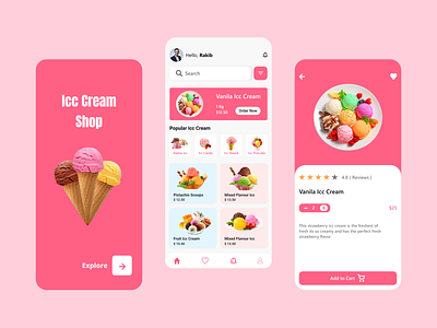 Icc Cream App Design branding business business app e commerce app education event fitness app graphic design health and fitness icc cream app design mobile app design shopping app ui design user interface design