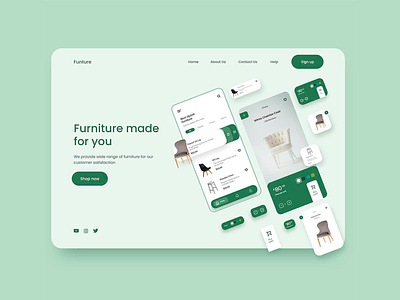 Furniture website landing furniture landing page ui ux web design website