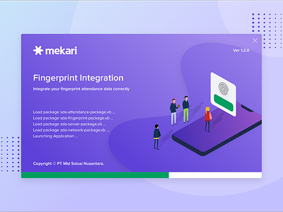 Mekari Fingerprint Integration app application branding design fingerprint illustration installer native app splashscreen ui user interface ux windows app