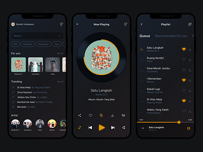 Music App android app app application design ios app mobile music music app player ui players playlist product design ui ux