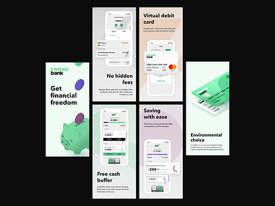 Sweep Bank App Store Reel bankingapp credit creditcard finance app financial app fintech ios app design mobile app design mobile wallet savings app ui design