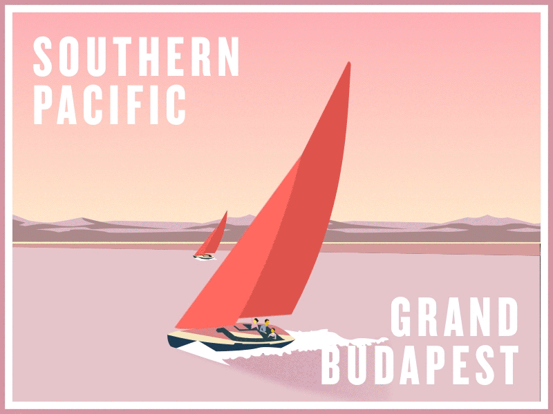 Southern Pacific x Grand Budapest grand budapest hotel movie crossover pacific retro poster