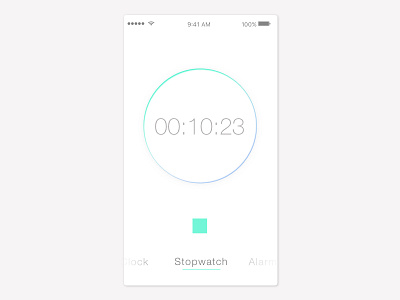 Stopwatch iOS apple ios minimal stopwatch ui design white