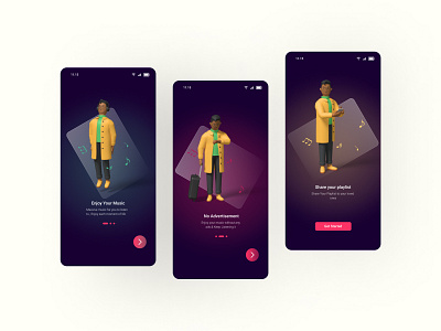 Musically - Onboarding Screen for Mobile App