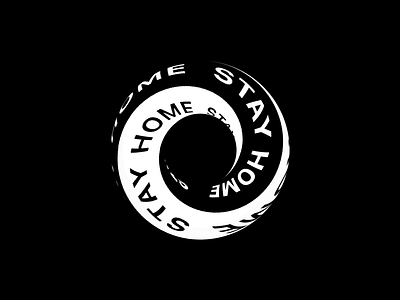 Stay home: tubular 3d after effect animation blackandwhite covid19 impossible kinetic typography kinetictypography loop motion graphics stayhome staysafe typography