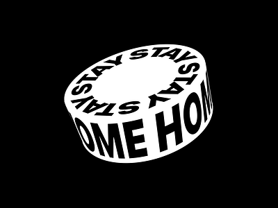 Stay home: puck 3d after effect animation black and white blackandwhite covid19 kinetictype kinetictypography loop motion design motion graphics stayhome staysafe typography