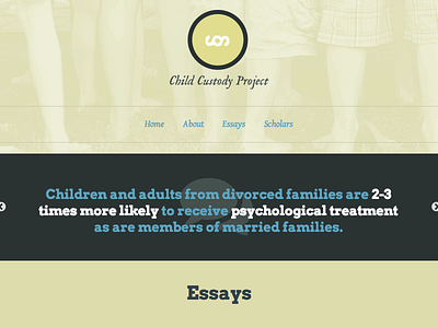 Child Custody Project Home Page logo longform web design wordpress