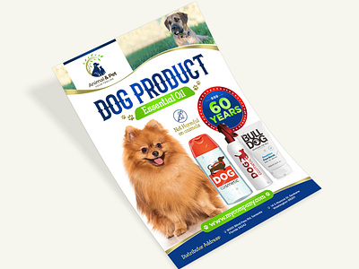 Leaflet design for a dog product brand