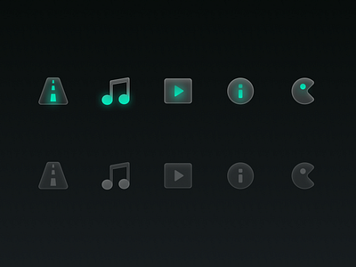 Glassmorphism icons branding dark game glassmorphism graphic design icon illustration ios media music video