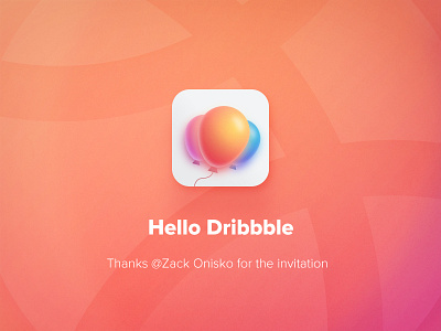 Hello Dribbble app balloon bubble debut design gradient icon illustration invitation light pink purple