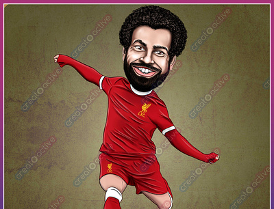 Mohamed Salah Caricature caricature designing football mohamed salah caricature player
