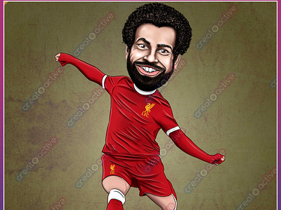 Mohamed Salah Caricature caricature designing football mohamed salah caricature player