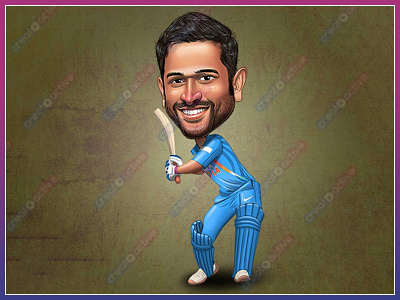 Mahendra Singh Dhoni Caricature caricature cricket designing dhoni msdhoni