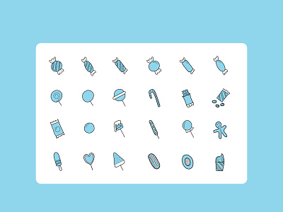 Handdrawn Sweet Candy Icon Set cake candy design food graphic design icon illustration line style sweet ui vector