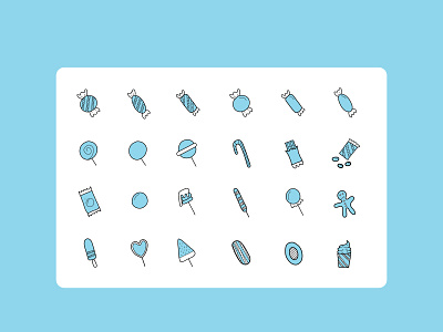 Handdrawn Sweet Candy Icon Set