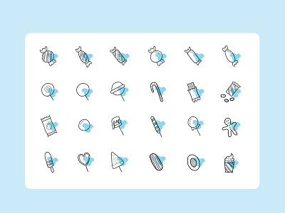 Sweet Candy icon Handdrawn Set Variations 2 candy design food graphic design icon illustration line style sweet ui vector