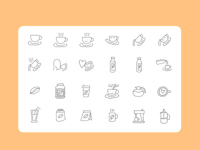 Line Style Coffee Icon Set coffee design drink graphic design icon illustration line style sweet ui vector