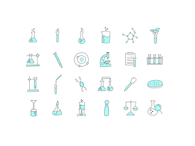 Science handdrawn Icon set design graphic design icon icon set illustration line style liquid science ui vector