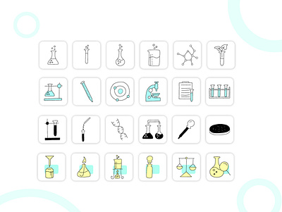 Science tool Variation Icon set branding design graphic design icon icon set illustration line style liquid science tool ui variation vector