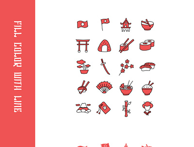 Freestyle Japan Icon set design drawing graphic design handdrawn icon illustration japan japanese line style ui ux vector