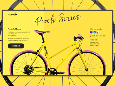 Mango Bike Collection web design ads design banner banner design bicycle bicycle banner bicycle website design bike shop bike store bike web design branding design designer figma interface design landing page ui ux web design yellow yellow design