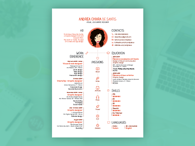 Creative resume curriculum experience graphic design passion resume visual design work
