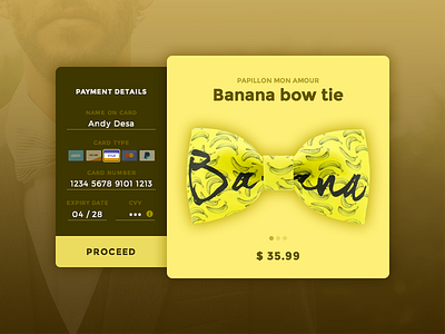 Daily UI 002 - Credit Card Checkout banana bow tie challenge checkout credit card daily ui day 2 lets play pay payment ui ui design