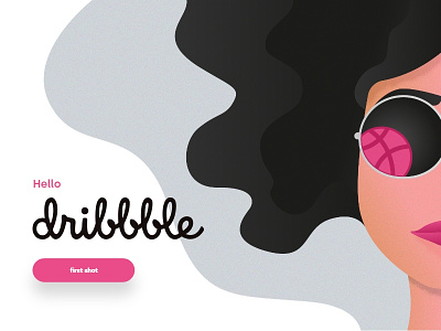 Hello Dribbble color palette debut dribbble invite first shot firstshot girl art hellodribbble hero illustration portrait vector webdesign