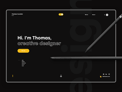 Portfolio dark mode clean dark mode design digital hero home page illustrator light mode minimalist pen photoshop portfolio switch tablet trend webdesign work xd adobe