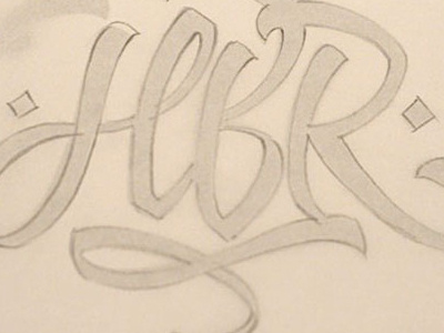 HBR Monogram brush pen graphite calligraphy hand lettering logo lettering