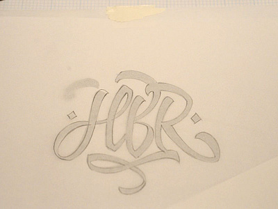 HBR Monogram brush pen calligraphy hand lettering logo lettering