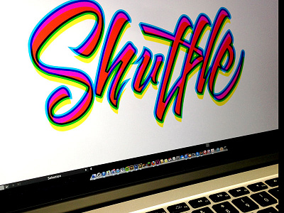 Shuffle brush pen calligraphy hand lettering logo lettering