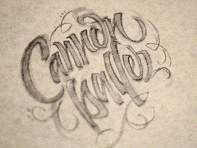 Cannonballer Stacked brush pen calligraphy hand lettering logo lettering pencil process