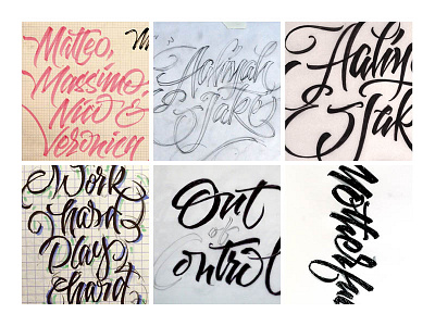 Hand Lettering Process brush pen calligraphy hand lettering lettering pencil process