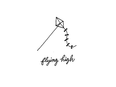 Flying High Note Card Concept hand lettering lettering note card pencil process sketches