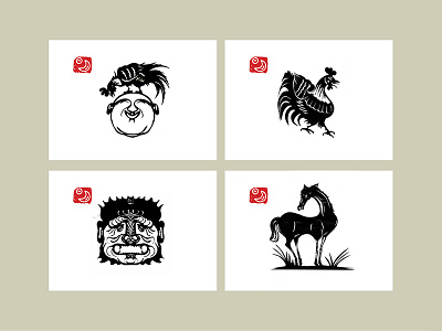 Chinese Paper Cuts Note Card chinese note card paper cuts