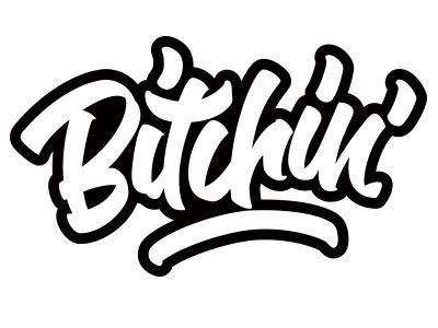 Bitchin' brush pen calligraphy hand lettering logo lettering process