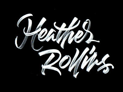Heather Rollins Script brush pen calligraphy hand lettering logo lettering process